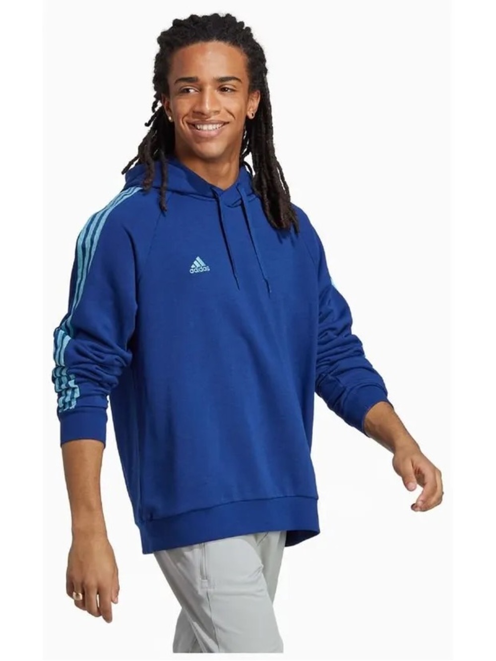 adidas Blue Striped Tiro Unitefit Hoodie